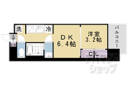 JR東海道・山陽本線 大津駅 徒歩9分の賃貸マンション 12階1DKの間取り