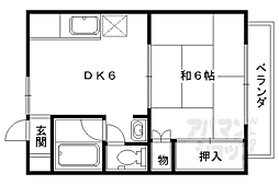 アサヒハイツ 1階1DKの間取り