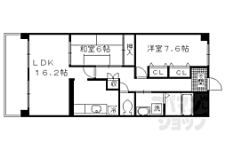 京阪本線 墨染駅 徒歩5分の賃貸マンション 6階2LDKの間取り
