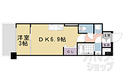 JR東海道・山陽本線 京都駅 徒歩15分の賃貸マンション 2階1DKの間取り