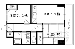 JR東海道・山陽本線 桂川駅 徒歩14分の賃貸マンション 3階2LDKの間取り