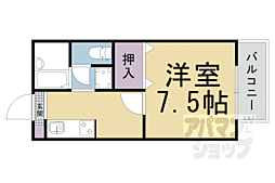 ミキ　トゥールII 2階1Kの間取り