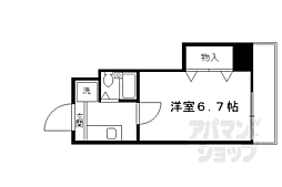 京都市営烏丸線 四条駅 徒歩5分の賃貸マンション 4階1Kの間取り