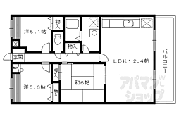 JR東海道・山陽本線 桂川駅 徒歩5分の賃貸マンション 2階3LDKの間取り