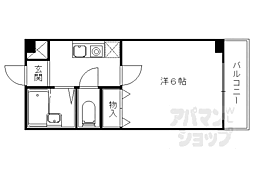 パステル椥辻 1階1Kの間取り