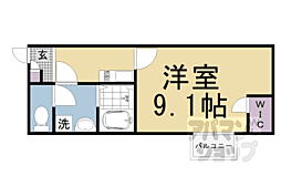 京阪宇治線 六地蔵駅 徒歩9分の賃貸アパート 1階1Kの間取り