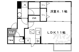 京阪本線 龍谷大前深草駅 徒歩3分の賃貸アパート 1階1LDKの間取り
