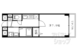 ロ・クレール 3階1Kの間取り