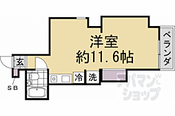 京阪本線 清水五条駅 徒歩4分の賃貸マンション 2階ワンルームの間取り