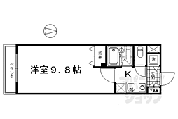 JR東海道・山陽本線 京都駅 徒歩19分の賃貸マンション 2階1Kの間取り