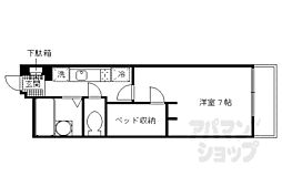 京阪本線 藤森駅 徒歩9分の賃貸マンション 1階1Kの間取り