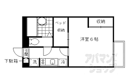京阪本線 伏見桃山駅 4.2kmの賃貸アパート 2階1Kの間取り