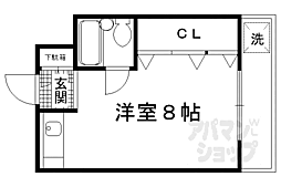JR奈良線 桃山駅 徒歩1分の賃貸マンション 2階ワンルームの間取り