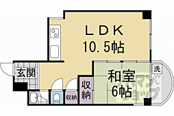 京阪本線 伏見桃山駅 徒歩11分の賃貸マンション 2階1LDKの間取り