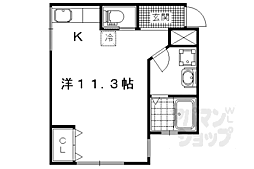 鴨戸ハイツ 3階ワンルームの間取り