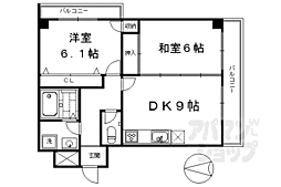 JR東海道・山陽本線 桂川駅 徒歩14分の賃貸マンション 4階2DKの間取り