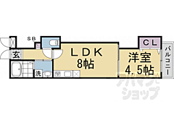 プライベートレジデンス山科御陵 1階1LDKの間取り