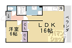 マンション清 1LDKの間取図画像