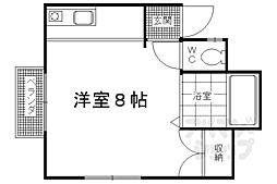 京阪本線 龍谷大前深草駅 徒歩4分の賃貸アパート 1階ワンルームの間取り