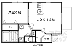 JR東海道・山陽本線 京都駅 徒歩10分の賃貸アパート 1階1LDKの間取り