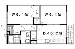 JR東海道・山陽本線 瀬田駅 徒歩23分の賃貸アパート 1階2DKの間取り