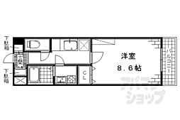 近鉄京都線 竹田駅 徒歩9分の賃貸マンション 2階1Kの間取り