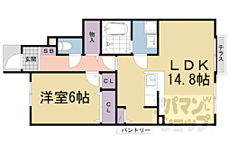 JR東海道・山陽本線 石山駅 徒歩14分の賃貸アパート 1階1LDKの間取り