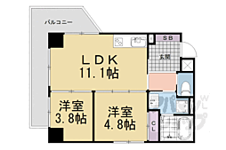 ＩＮＳＩＧＨＴ　ＲＥＰＯＳ　ｙａｍａｓｈｉｎａ　ｎａｇｉｔｓ 5階2LDKの間取り