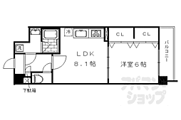 JR東海道・山陽本線 西大路駅 徒歩20分の賃貸マンション 3階1LDKの間取り