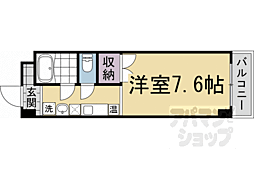 JR東海道・山陽本線 京都駅 徒歩12分の賃貸マンション 3階1Kの間取り
