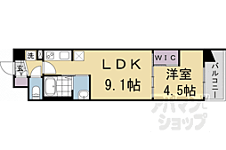 JR東海道・山陽本線 京都駅 徒歩15分の賃貸マンション 4階1LDKの間取り