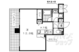 JR東海道・山陽本線 膳所駅 徒歩9分の賃貸マンション 7階ワンルームの間取り