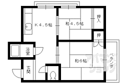 マルサクマンション 2Kの間取図画像