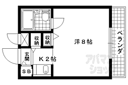 みささぎプチハイツ 1Kの間取図画像