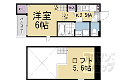 Malva椥辻 1Kの間取図画像