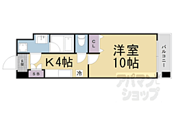 プラネシア星の子山科三条 1Kの間取図画像