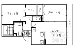 シャルマンコートドゥ 2LDKの間取図画像