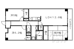 大翔第二ビル 3LDKの間取図画像