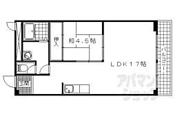 山科ハイツ 1LDKの間取図画像