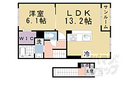 カルムメゾン悠 1LDKの間取図画像