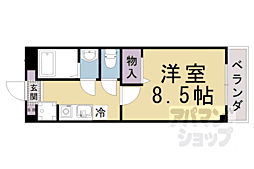 リファイン椥辻 1Kの間取図画像