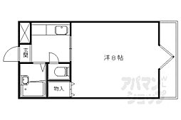 プランドール勧修寺 1Kの間取図画像