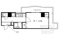 サムパティーク山科 1Kの間取図画像