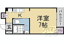 サン・ウェルス 1Kの間取図画像