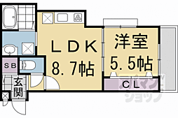 プライベートレジデンス東山七条 1LDKの間取図画像