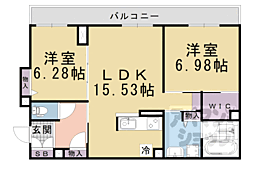 シャーメゾン京都桃山 2LDKの間取図画像