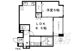 フェリオ千都 1LDKの間取図画像
