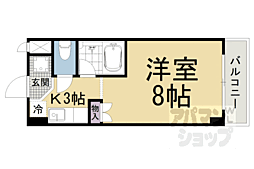 カルテットコボリB棟 1Kの間取図画像