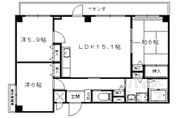 サイト安朱 3LDKの間取図画像