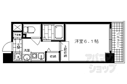 エステムコート京都烏丸2 1Kの間取図画像